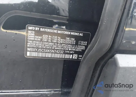 2019 BMW X2 xDrive28I z USA, uszkodzony, nr VIN WBXYJ5C5XK5N74232